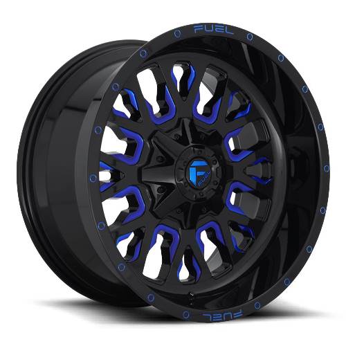 20x10 D645 Fuel Stroke Gloss Black & Blue Wheel 6x135/6x5.5 (-18mm)