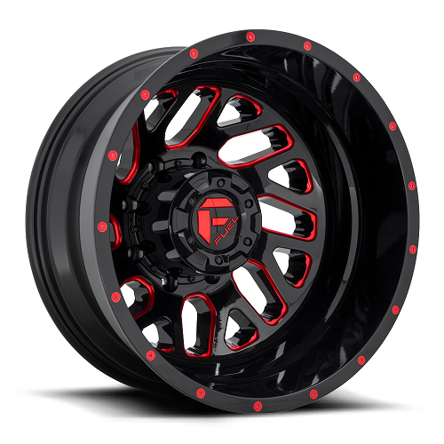 20x8.25 Fuel D656 Triton DUALLY Rear Black/Red Wheel 8x200 (-201mm)
