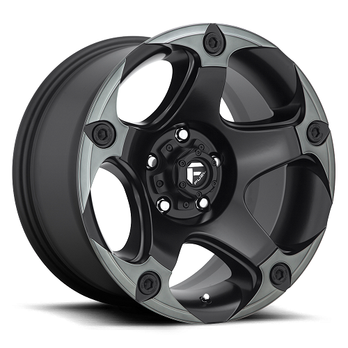 17x9 D685 Fuel Menace Matte Black & Machined Wheel 5x5 (-12mm)