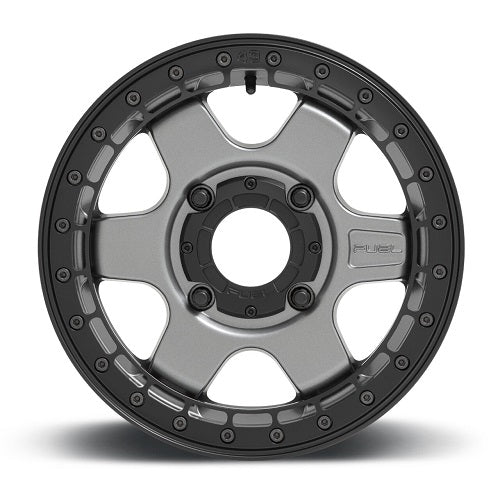 15x6 Fuel UTV D923 Block Matte Gunmetal Black Ring BEADLOCK Wheel 4x156 (38mm)