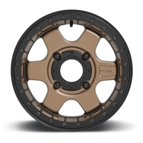 15x6 Fuel UTV D924 Block Matte Bronze W/ Black Ring BEADLOCK Wheel 4x137 (38mm)
