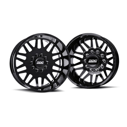 22x10 DDC Aftermath Black Milled FORD DODGE DUALLY SUPER SINGLE Wheels 10 Lug Set of 6 (Lug Nuts Included) Fits up to 12.50 tire