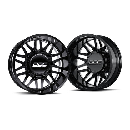 22x11 DDC Aftermath Black 11-UP GM DUALLY SUPER SINGLE Wheels 8 Lug Set of 6