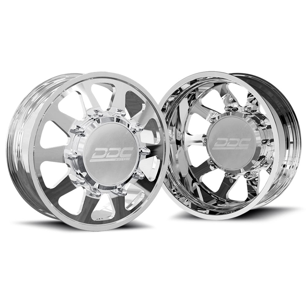 24x8.25 DDC The Ten Polished GM/DODGE/FORD FORGED DUALLY Wheels 8x6.5 Set of 6