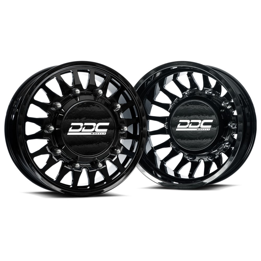 22x8.25 DDC Spoke Black Milled GM/DODGE/FORD FORGED DUALLY Wheels 8x6.5 Set of 6