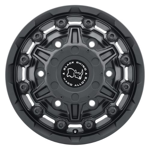 16x6 Black Rhino Destroyer Textured Matte Black Front Dually Wheel 6x205 (110mm)