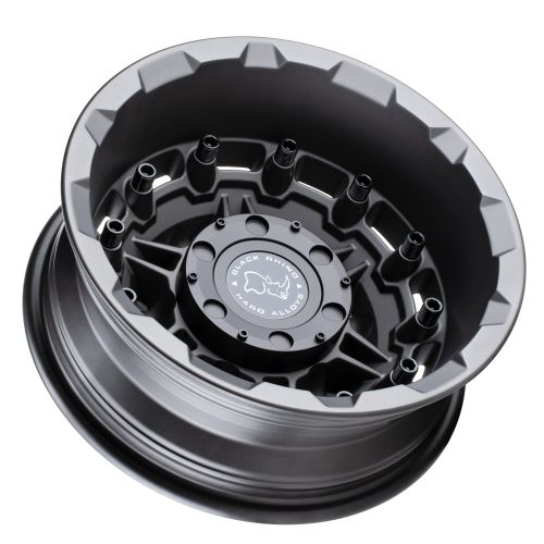 16x6 Black Rhino Destroyer Matte Gunmetal Rear Dually Wheel 6x205 (-130mm)