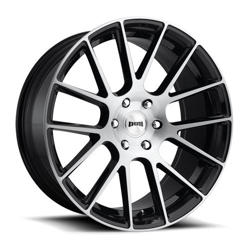 22x9.5 S206 Dub Luxe Gloss Black Brushed Wheel 6x5.5 (30mm)