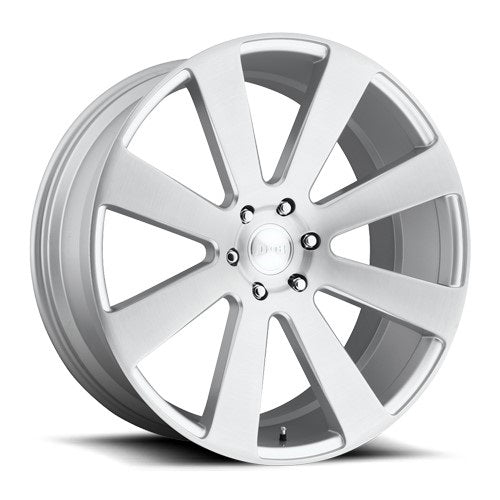 24x10 S213 Dub 8-Ball Gloss Silver Brushed Wheel 6x5.5 (20mm)