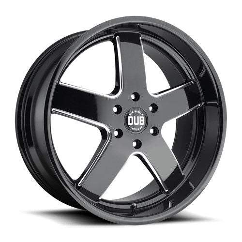 24x10 S223 Dub Big Baller Gloss Black Milled Wheel 6x5.5 (20mm)