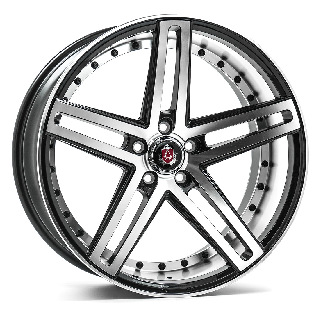 20x8.5 Axe Wheels EX20 Black and Polished Face Wheel 5x120 (25,32,35,38,40mm)