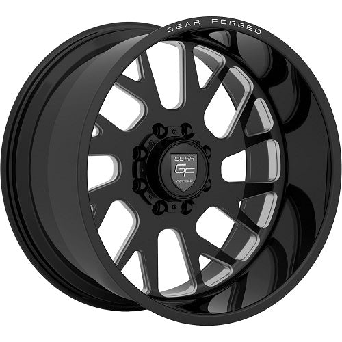 24x14 Gear Off Road F71BM1 Forged Black Milled Wheel 5x5 (-76mm)