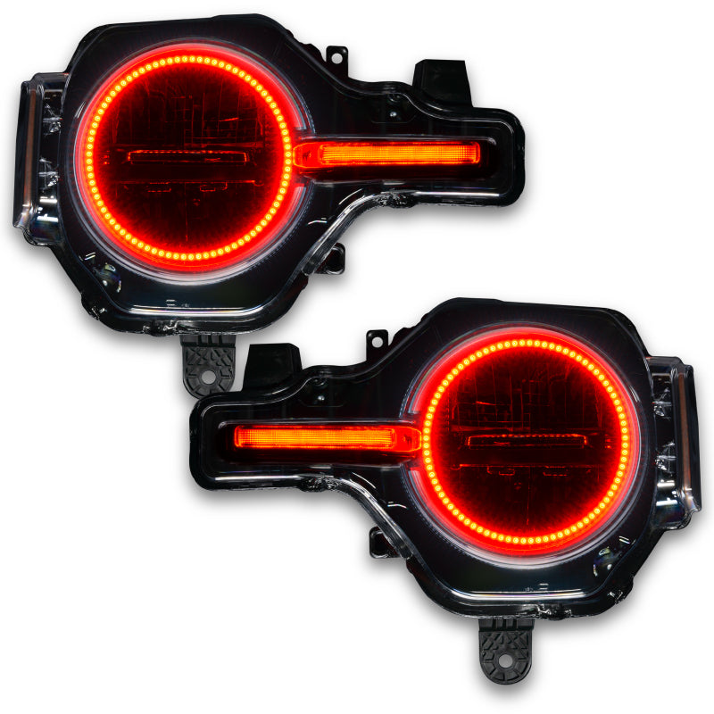 Oracle 21-22 Ford Bronco Headlight Halo Kit w/DRL Bar - Base Headlights -w/2.0 Controller