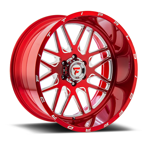 24x14 Fittipaldi Offroad FTF18RT Brushed & Red ClearWheel 6x5.5 (-76mm)