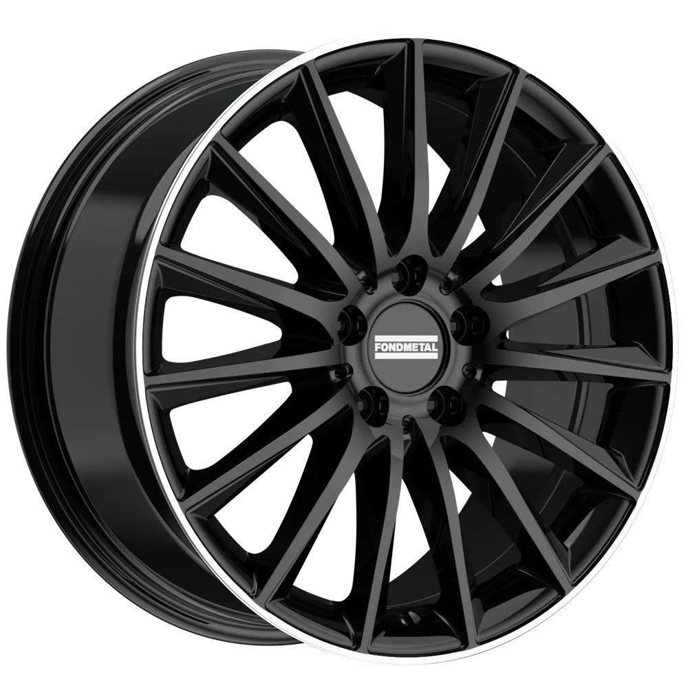 18x8 Fondmetal Aidon Gloss Black Machined Lip Wheel 5x112 (38mm)