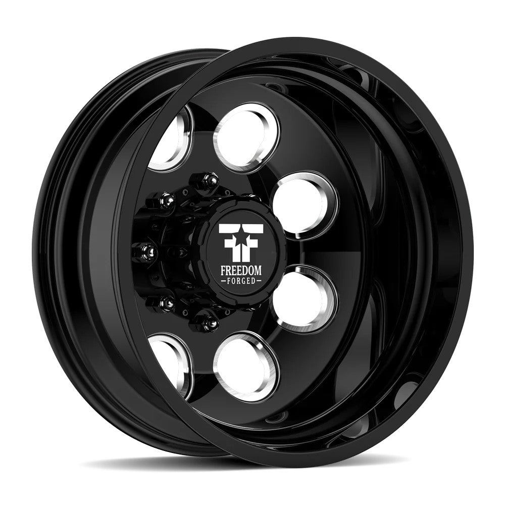 22x8.25 Freedom Forged FF01 Founder Black DUALLY OUTER Wheel 10x225 (-167mm)