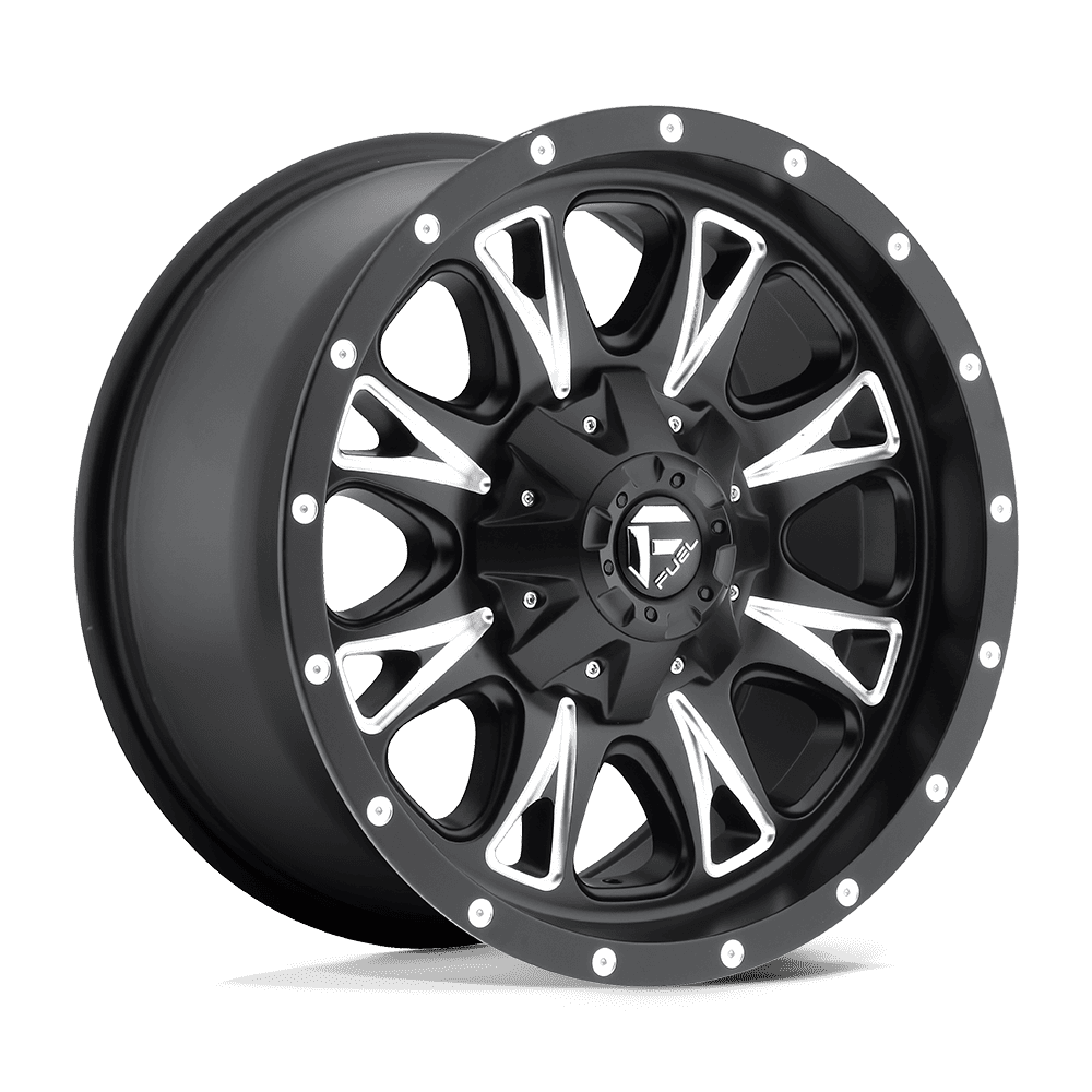 17x6.5 Fuel D513 Throttle DUALLY Rear Black & Milled Wheel 8x6.5 (-140mm)