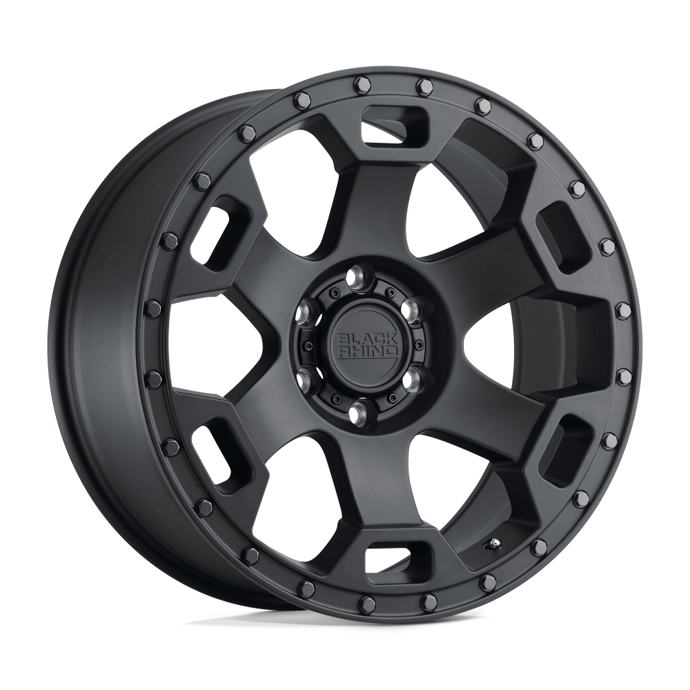 18x9 Black Rhino GAUNTLET SEMI GLOSS BLACK W/ GUNMETAL BOLTS Wheel 6x120 (12mm)