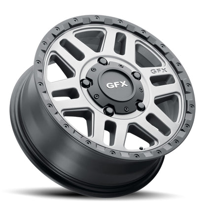 17x8 G-FX MV2 Matte Grey w/ Matte Black Lip Wheel 6x130 (40mm)
