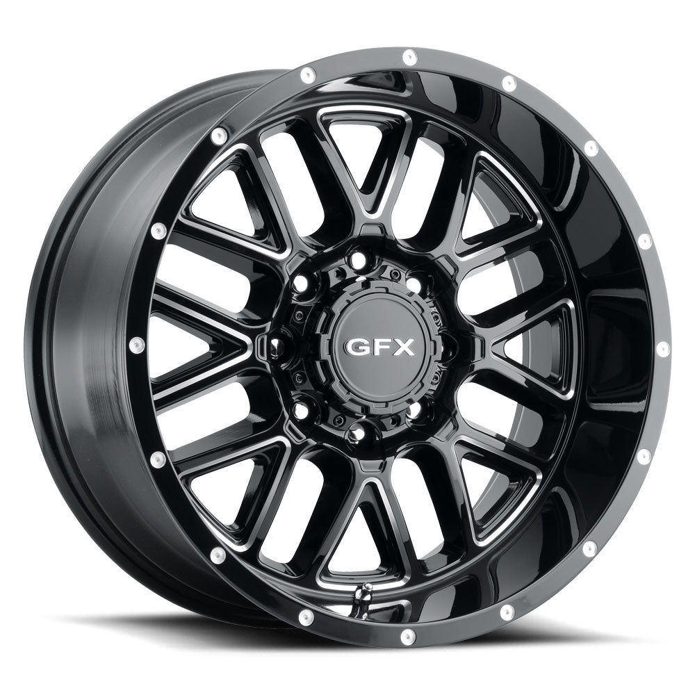 17x8.5 G-FX TM-5 Gloss Black Milled Wheel 6x5.5 (0mm)