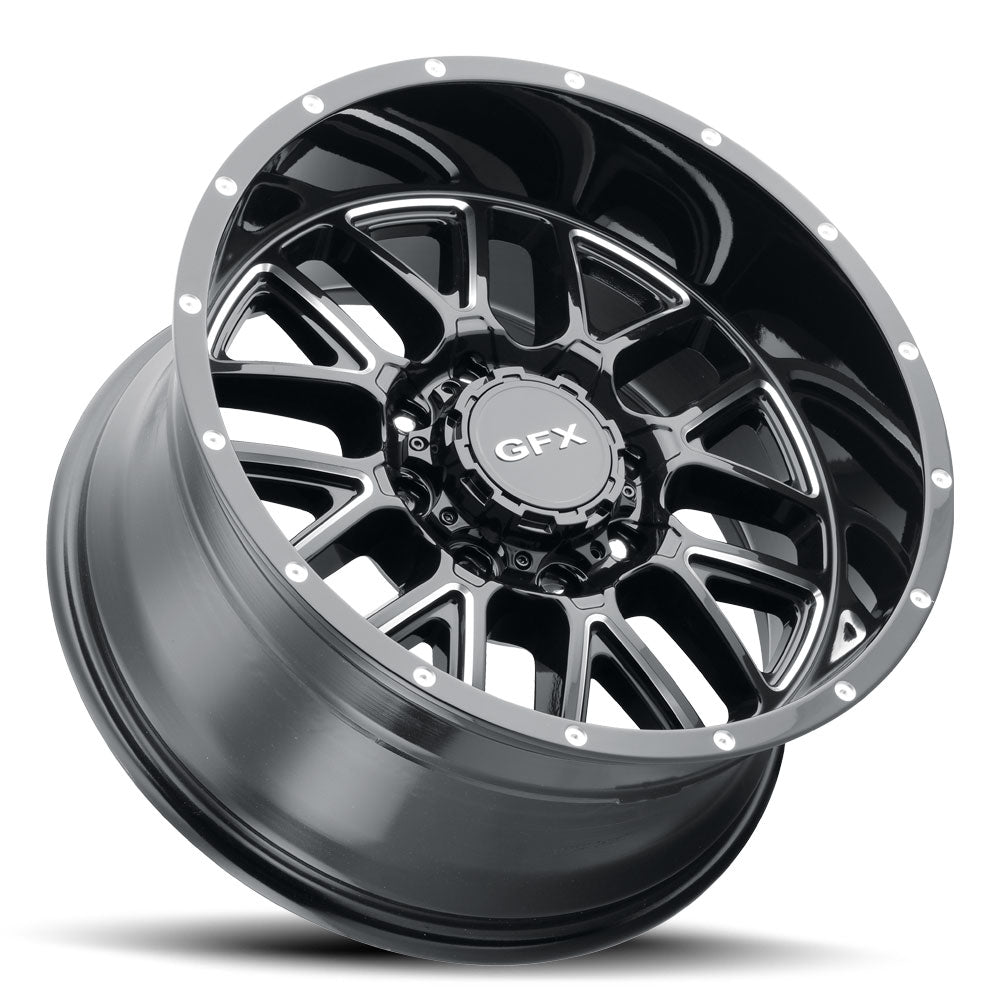 17x8.5 G-FX TM-5 Gloss Black Milled Wheel 6x5.5 (0mm)