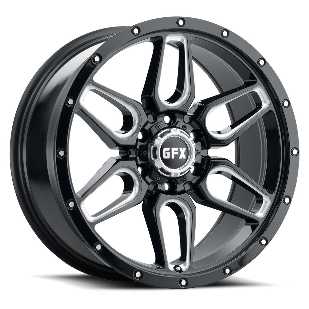 18x9 G-FX TR-18 Gloss Black Milled Wheel 5x5 (0mm)