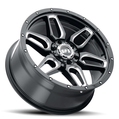 18x9 G-FX TR-18 Gloss Black Milled Wheel 6x5.5 (0mm)