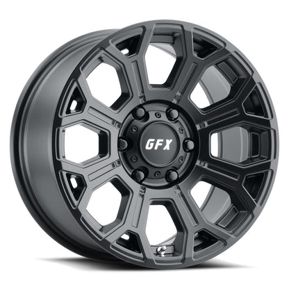 16x8.5 G-FX TR-19 MATTE BLACK Wheel 8x6.5 (-6mm)