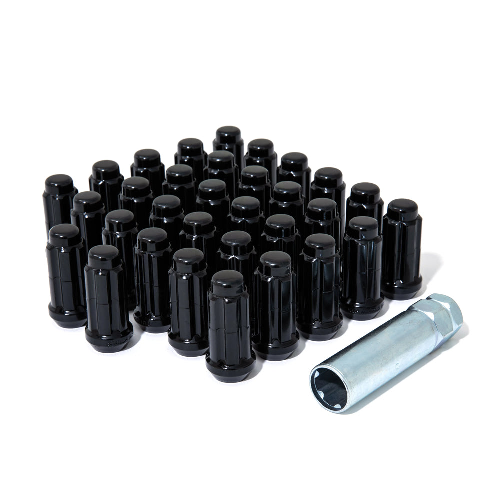 8 Lug Gorilla 14x1.5 Black Spline Lug Kit Truck with Locks & Key