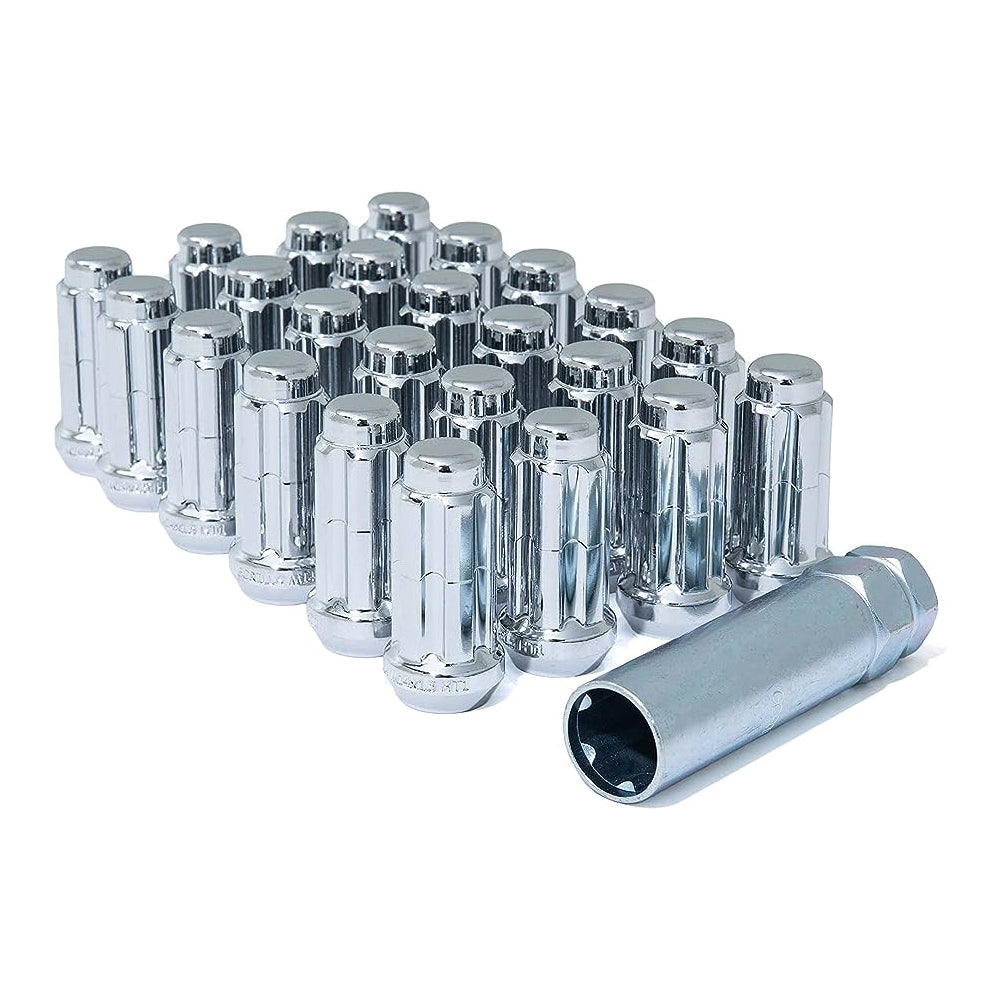 6 Lug Gorilla 12x1.5 Chrome Spline Lug Kit Car with Key