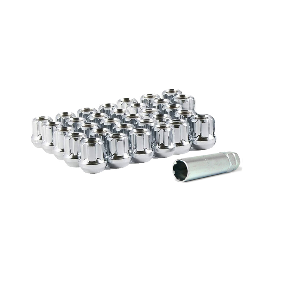 8 Lug Gorilla 14x1.5 Chrome Spline Open-End Lug Kit Truck with Key