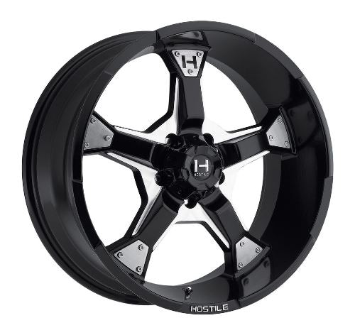 20x9 Hostile H101 Knuckles Blade Cut (Blk Milled) Wheel 5x5.5 (-12mm)