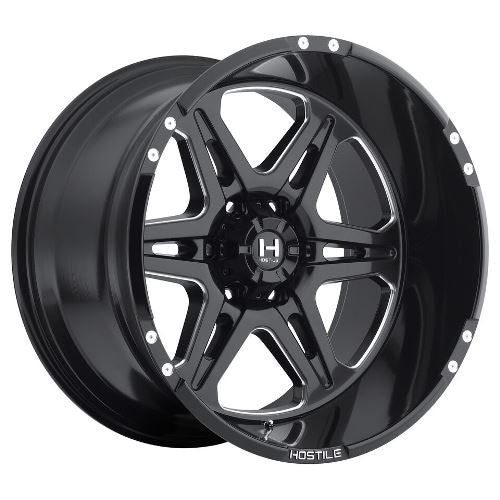 20x12 Hostile H102 Havoc Blade Cut (Blk Milled) Wheel 6x5.5 (-44mm)
