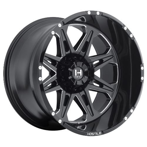 20x9 Hostile H102 Havoc Blade Cut (Blk Milled) Wheel 8x180 (10mm)