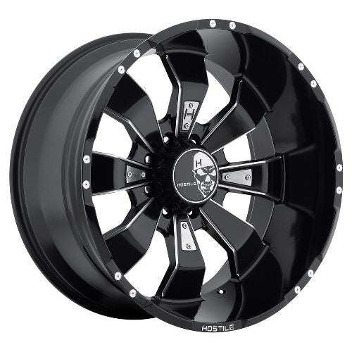 20x9 Hostile H103 Hammered Blade Cut (Blk Milled) Wheel 8x170 (0mm)