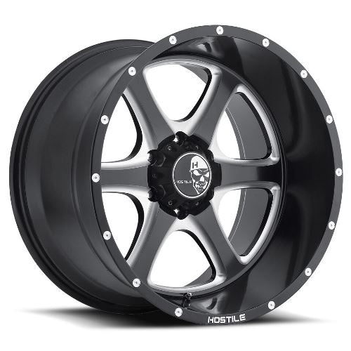 22x10 Hostile H105 Exile Blade Cut (Blk Milled) Wheel 6x5.5 (-25mm)