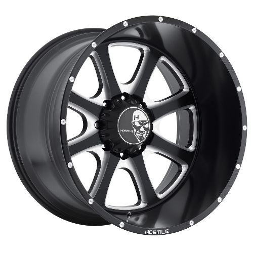 24x14 Hostile H105 Exile Blade Cut (Blk Milled) Wheel 8x6.5 (-76mm)
