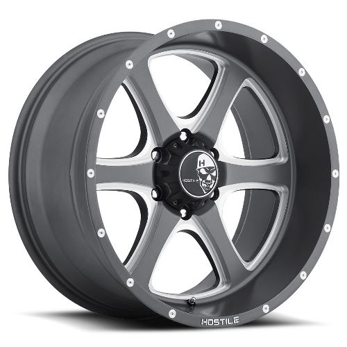 22x10 Hostile H105 Exile Iron Cut (Grey) Wheel 6x135 (-25mm)