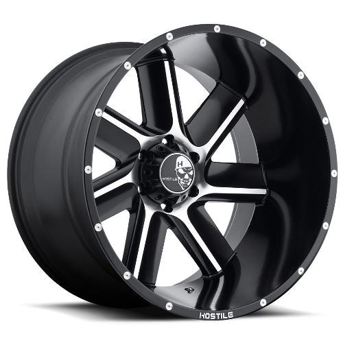 22x10 Hostile H106 Switch Blade Black & Milled Wheel 6x135 (-25mm)