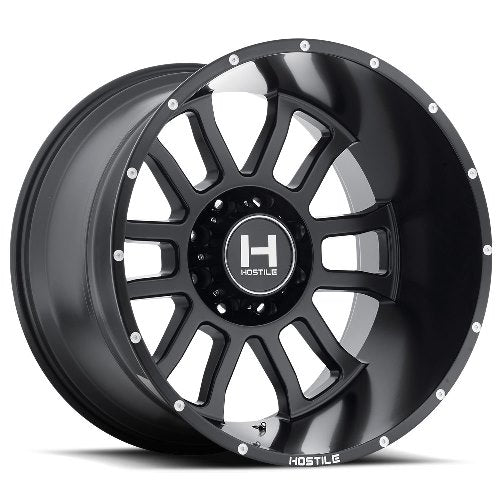 22x10 Hostile H107 Gauntlet Asphalt (Satin Black) Wheel 8x6.5 (-25mm)