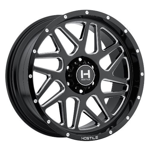 22x10 Hostile H108 Sprocket Blade Cut (Blk Milled) Wheel 6x135 (-25mm)