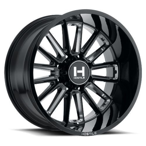 20x12 Hostile H115 Predator Blade Cut (Blk Milled) Wheel 8x6.5 (-44mm)