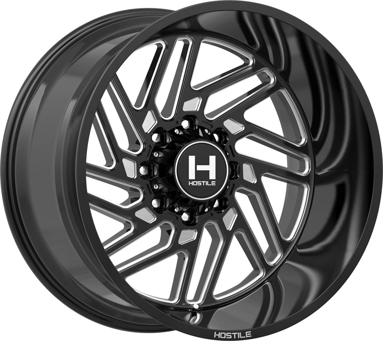 20x12 Hostile H116 Jigsaw Blade Cut (Blk Milled) Wheel 8x170 (-44mm)