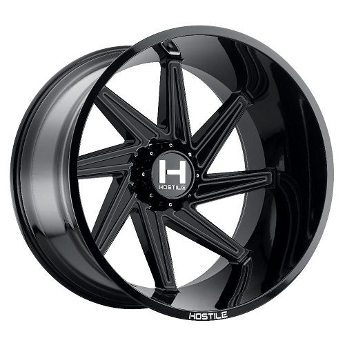 22x14 Hostile H119 DAGR Satin Black RIGHT Wheel 8x6.5 (-76mm)