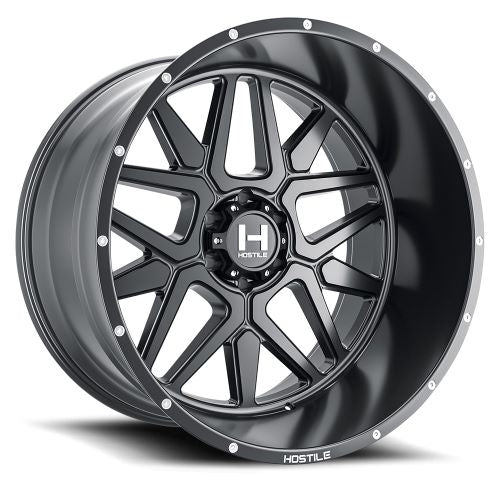 22x10 Hostile H128 Diablo Asphalt (Satin Black) Wheel 6x5.5 (-25mm)