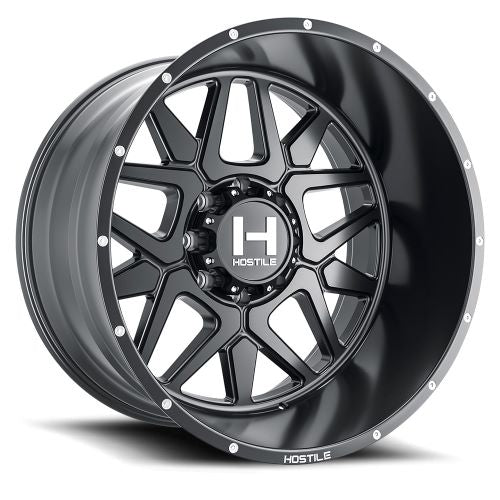 22x10 Hostile H128 Diablo Asphalt (Satin Black) Wheel 8x6.5 (-25mm)