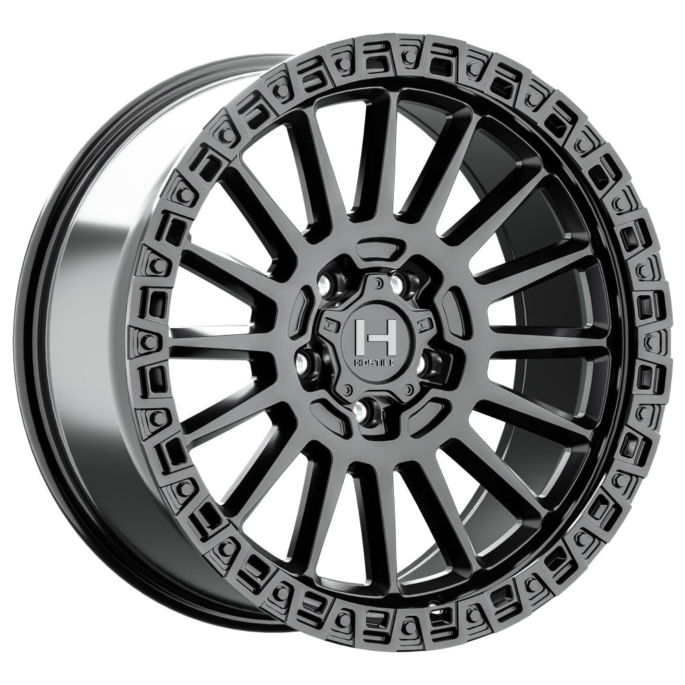 17x9 Hostile H137 Battle Asphalt (Satin Black) Wheel 5x5 (-12mm)