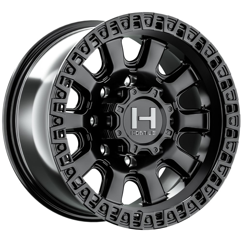 18x9 Hostile H138 Crawler Asphalt (Satin Black) Wheel 8x180 (12mm)