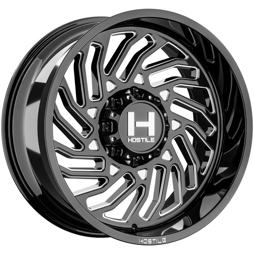 22x12 Hostile H140 Twister Blade Cut (Black Milled) Wheel 8x170 (-44mm)