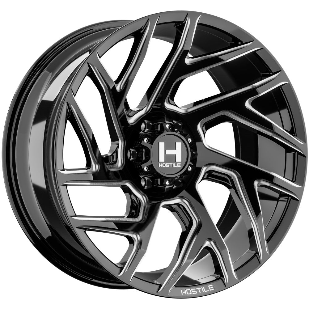 22x10 Hostile H141 Vortex Blade Cut (Black Milled) Wheel 6x5.5 (-25mm)
